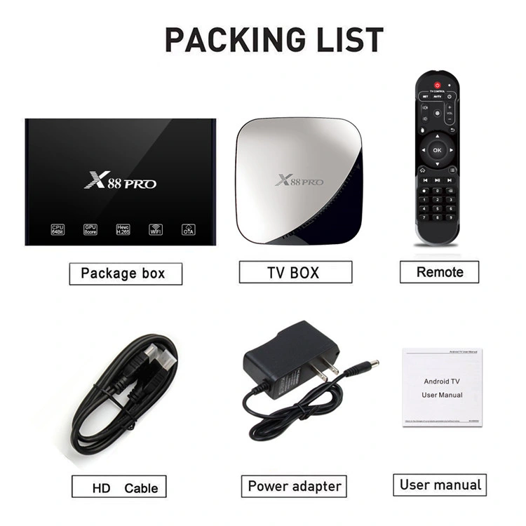 Pendoo Factory Outlets X88 PRO Rk3318 Android 10.0 TV Box Mini Home Media Server Player with TV Tuner Ota Update Android Smart TV Box